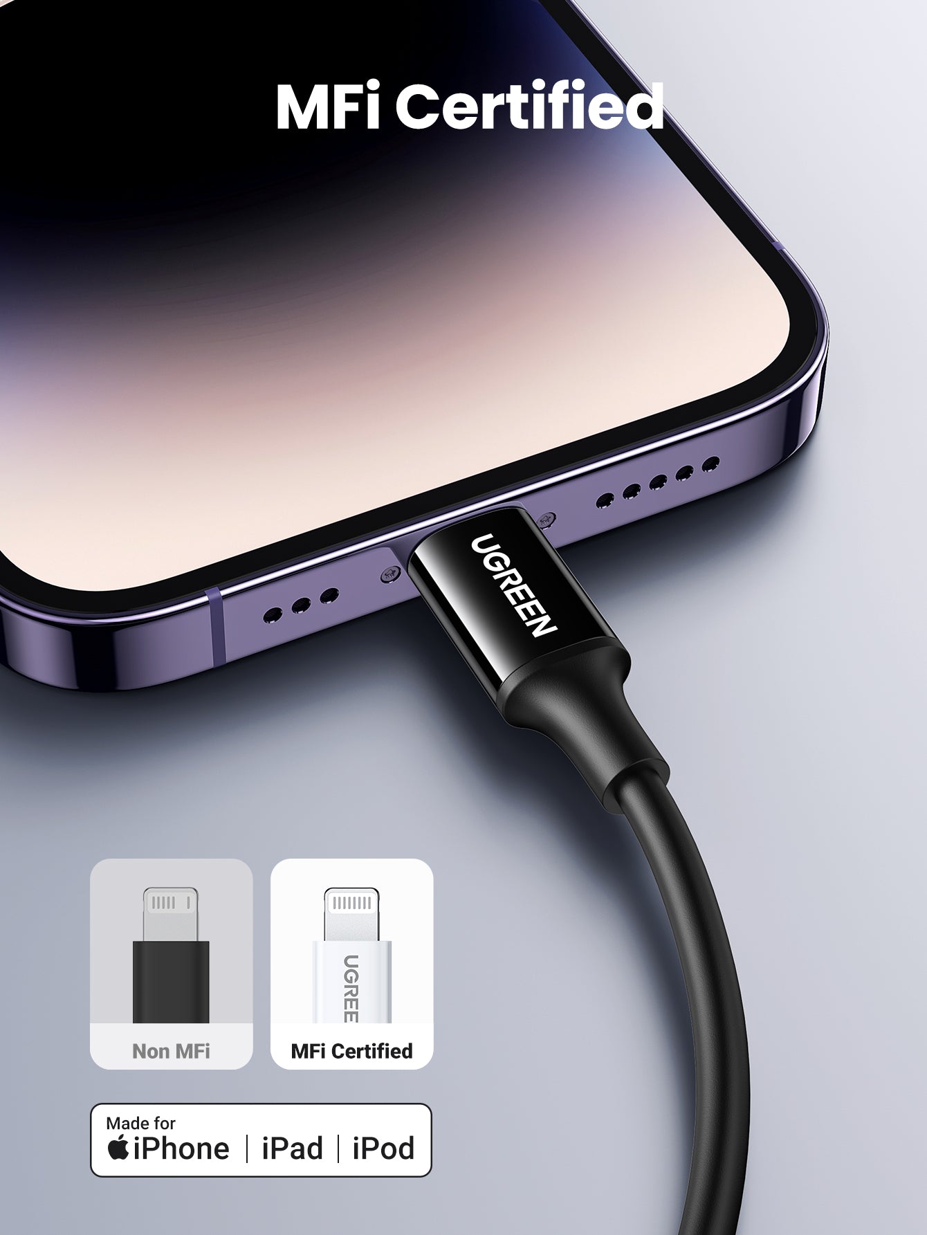 UGREEN USB-C to Lightning Cable 1m