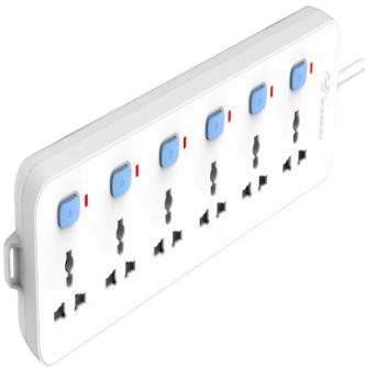 6-Outlet Extension Board with 6 Switches