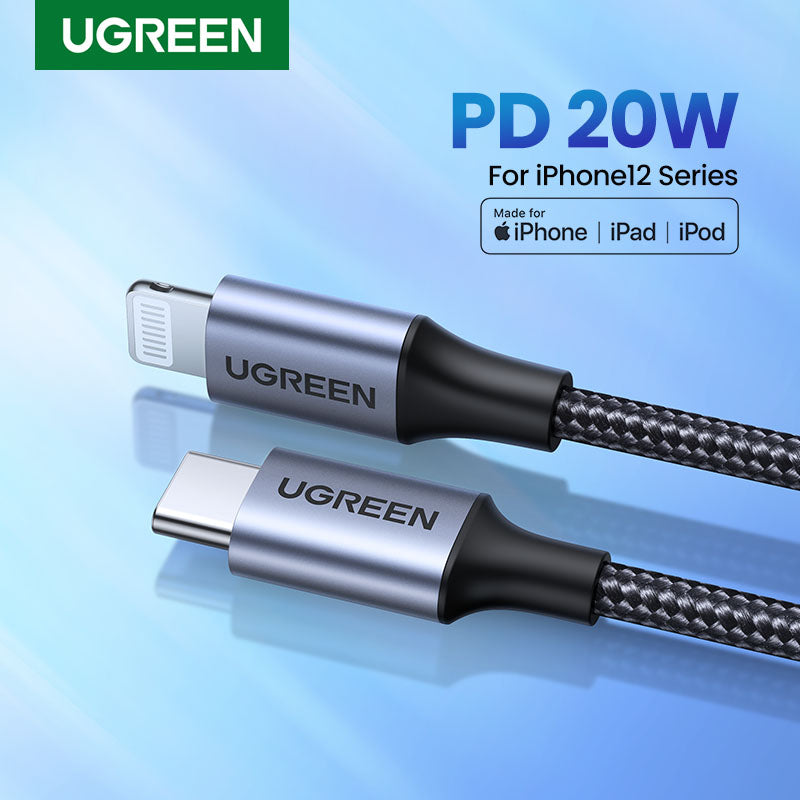 UGREEN USB-C to Lightning M/M Cable Aluminum Shell Braided 1m