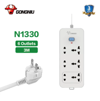 6-Outlet Extension Board with 3m Cable