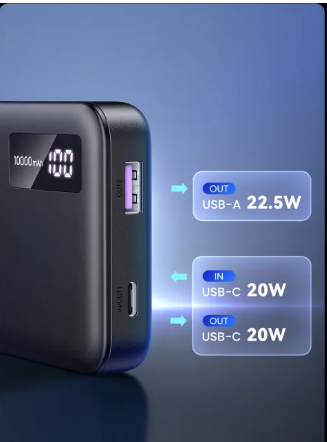 10000mAh Mini Power Bank – 20W Fast Charging